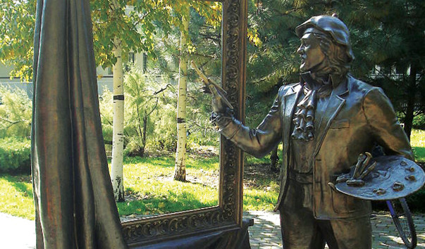 "Художник" Sculptural bronze composition "The Artist"